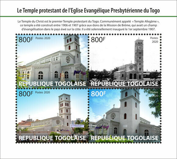 Togo Churches Stamps 2020 MNH Temple of Christ Lome Architecture Religion 4v M/S
