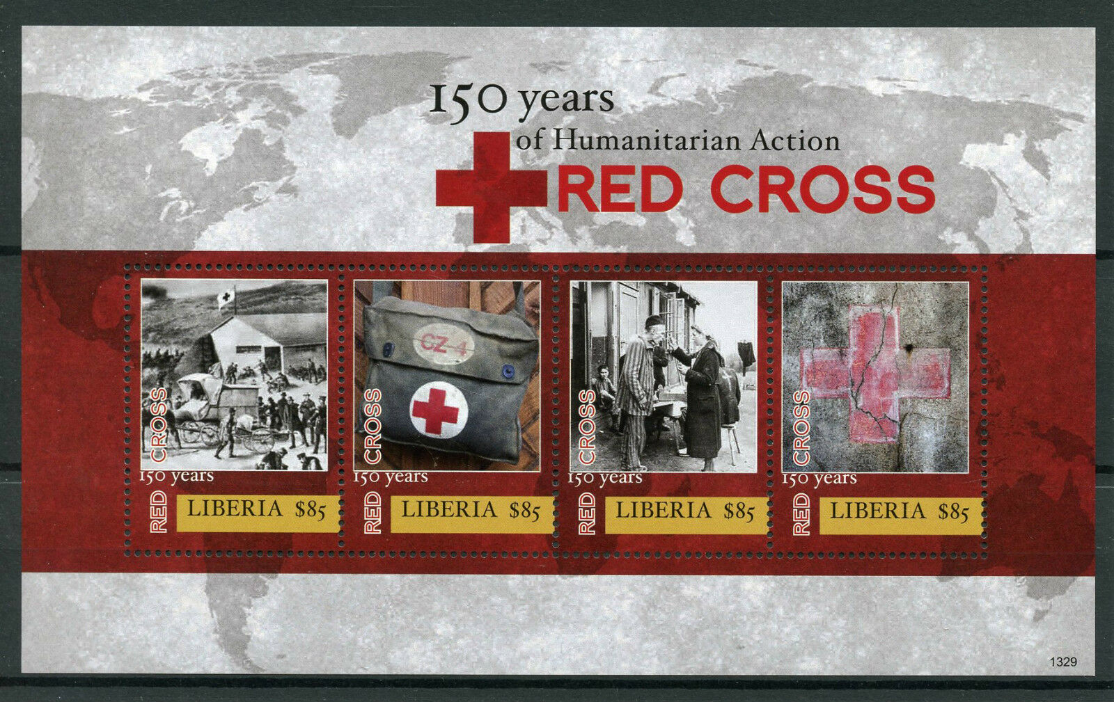 Liberia Medical Stamps 2013 MNH Red Cross 150 Years Henri Dunant 4v M/S