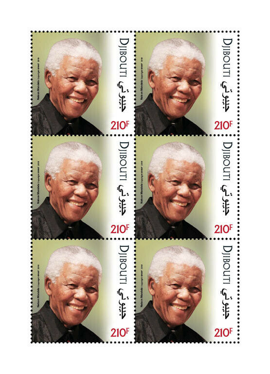 Djibouti Nelson Mandela Stamps 2018 MNH JIS Joint Issue PAPU Famous People 6v MS
