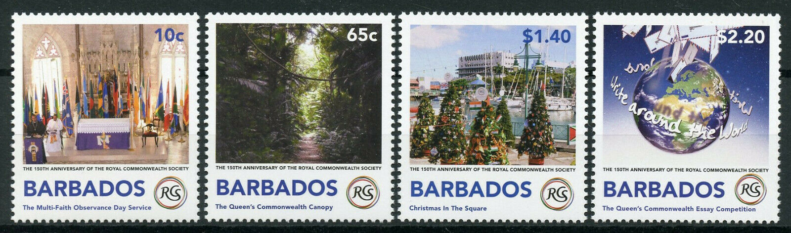 Barbados 2018 MNH Organizations Stamps Royal Commonwealth Society Christmas Trees 4v Set