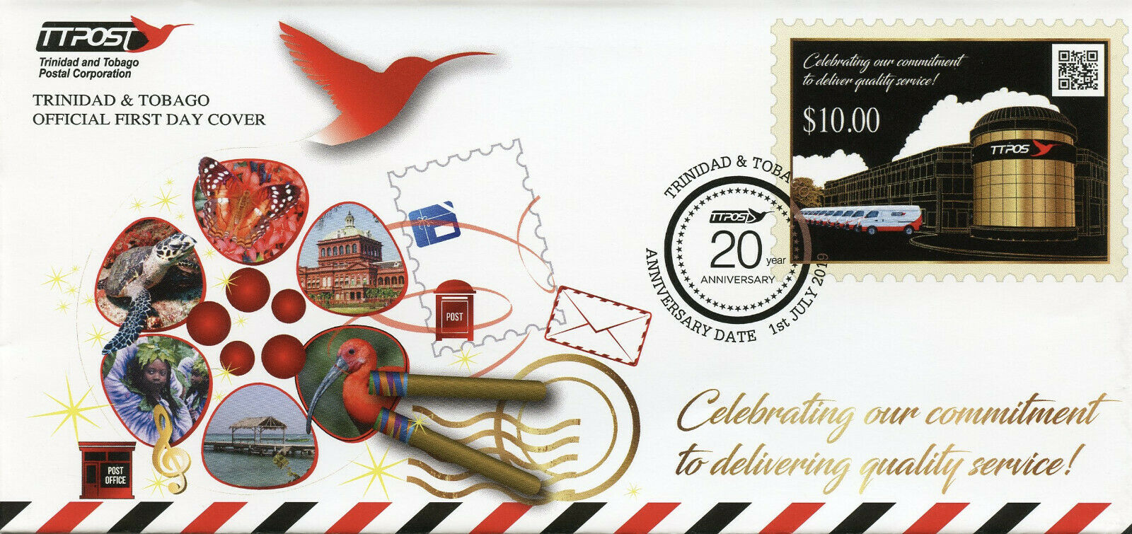 Trinidad & Tobago Postal Services Stamps 2019 FDC TTPost 20 Years Cars 1v Set