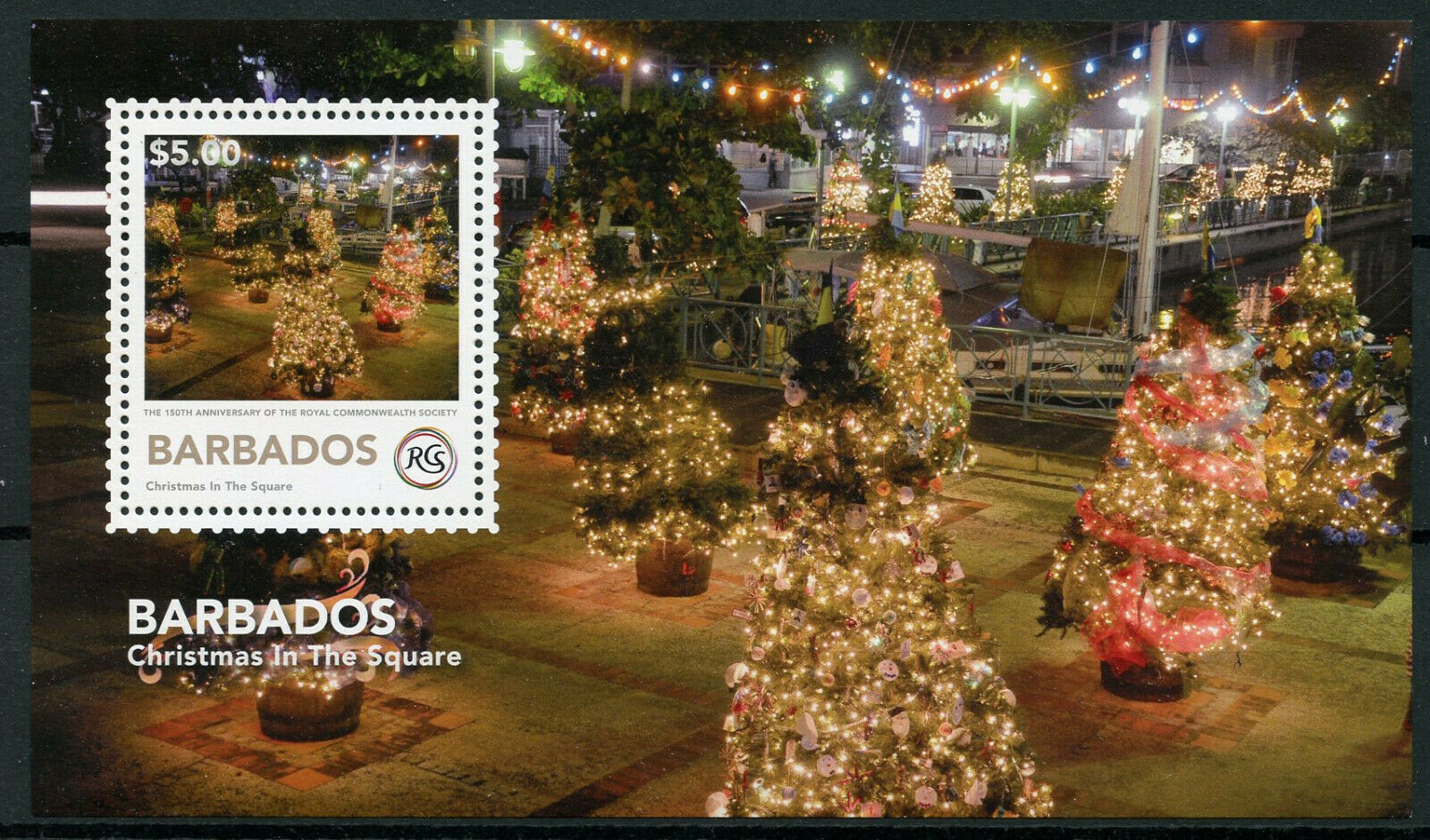 Barbados 2018 MNH Organizations Stamps Royal Commonwealth Society Christmas Trees 1v M/S
