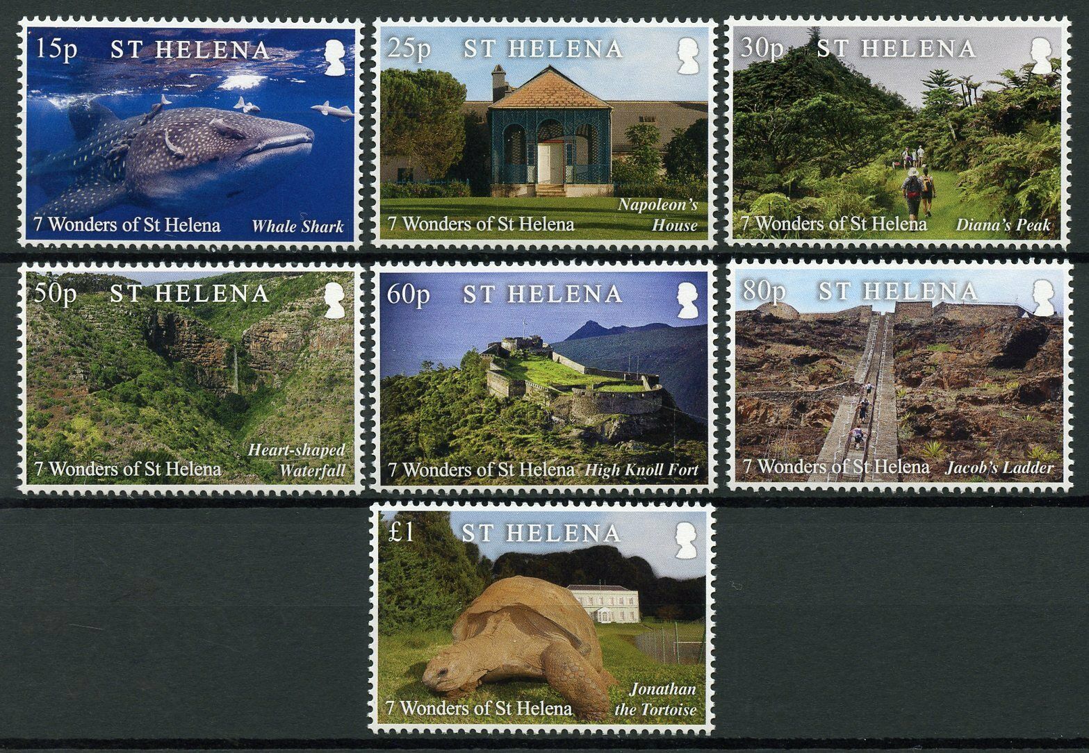 St Helena 2020 MNH Landscapes Stamps 7 Wonders Napoleon Sharks Turtles 7v Set