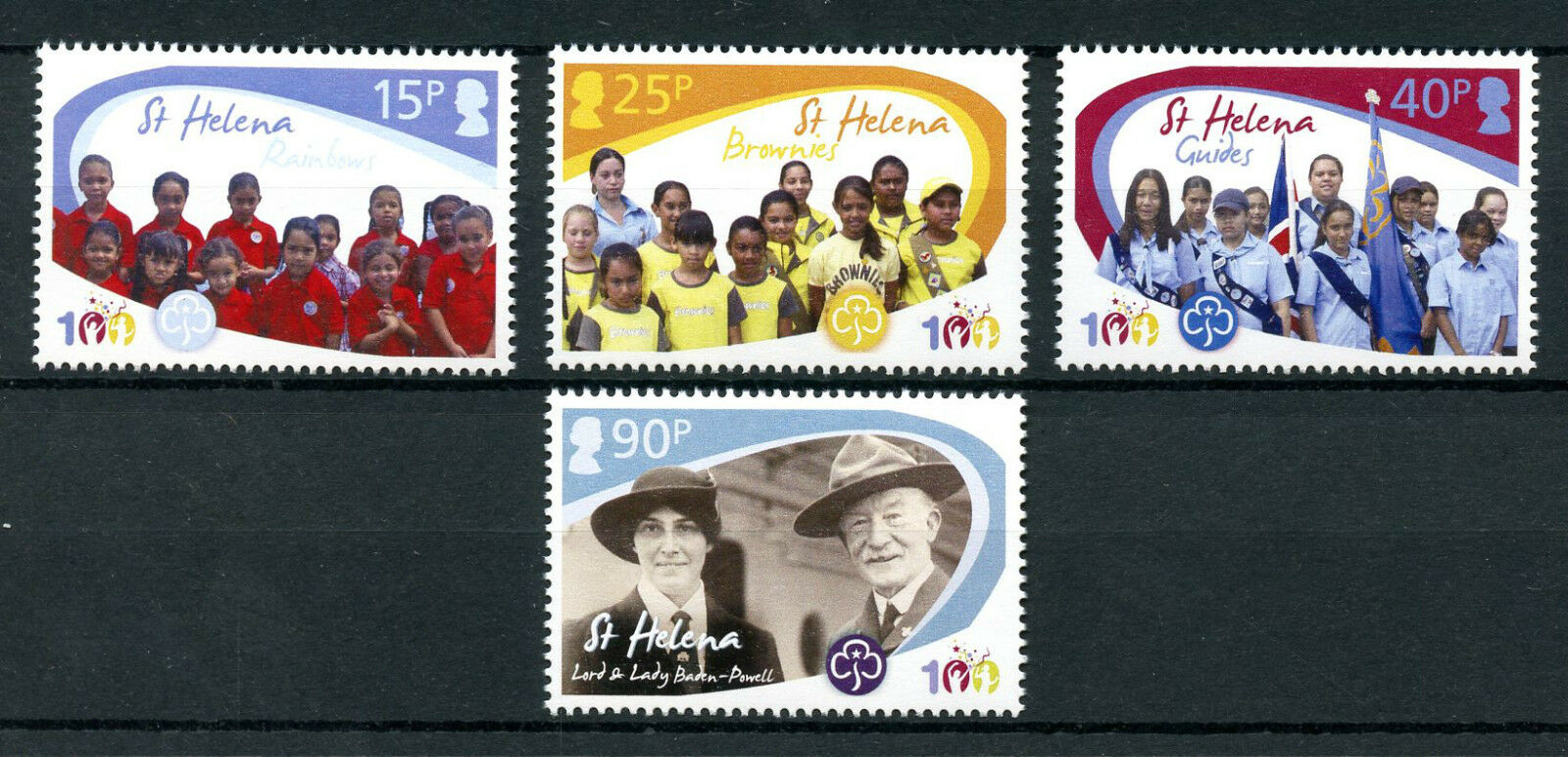 St Helena 2010 MNH Girlguiding Cent 4v Set Baden-Powell Scouts Scouting Stamps