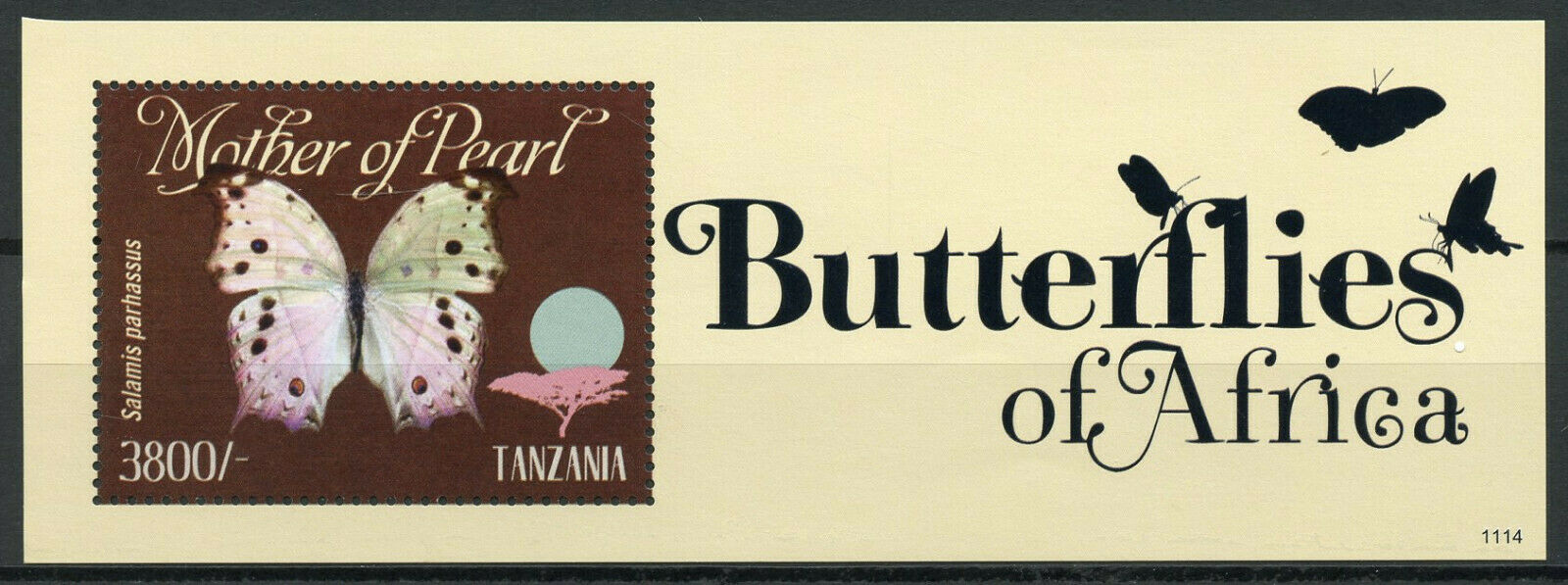 Tanzania Butterfly Stamps 2011 MNH Butterflies of Africa Mother Pearl 1v S/S I