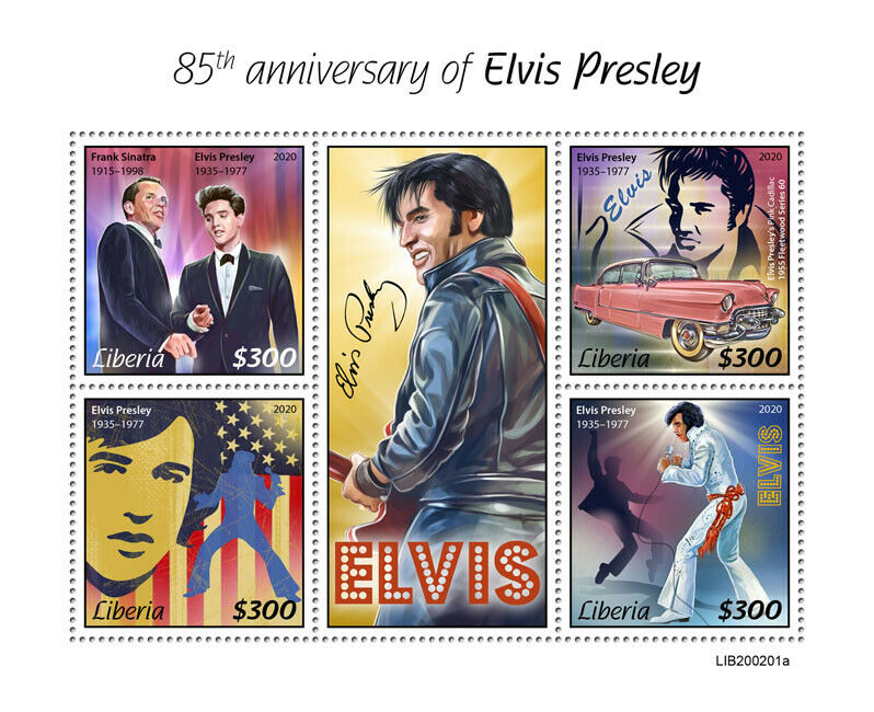 Liberia 2020 MNH Elvis Presley Stamps Music Famous People Celebrities 4v M/S