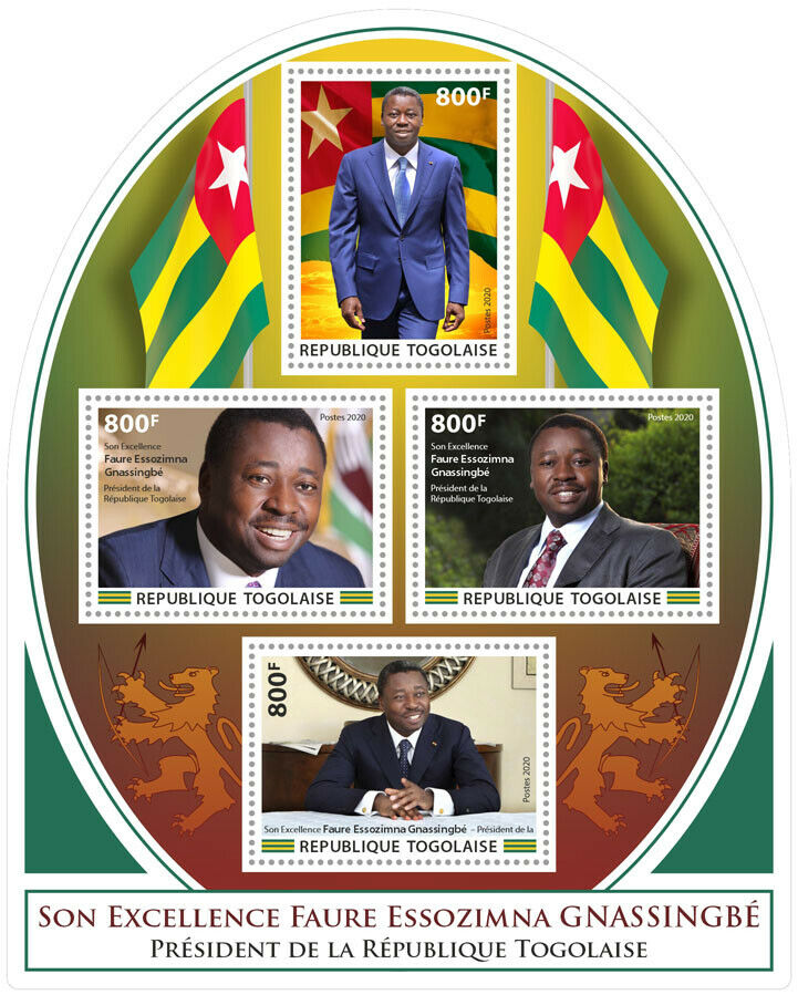 Togo Famous People Stamps 2020 MNH Faure Gnassingbe Politicians Presidents 4v MS