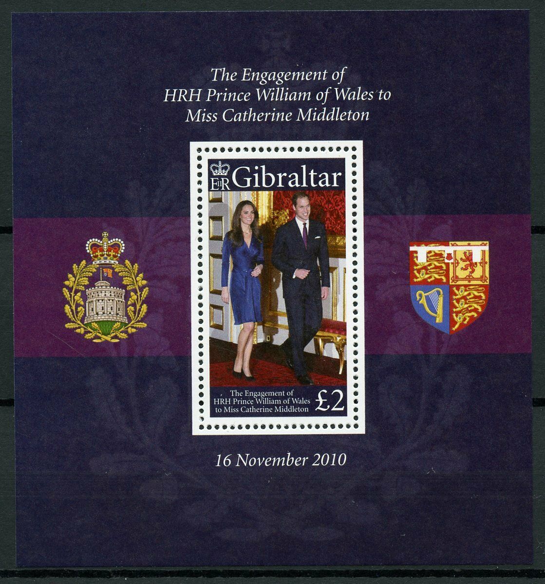 Gibraltar Royalty Stamps 2011 MNH Prince William & Kate Royal Engagement 1v M/S