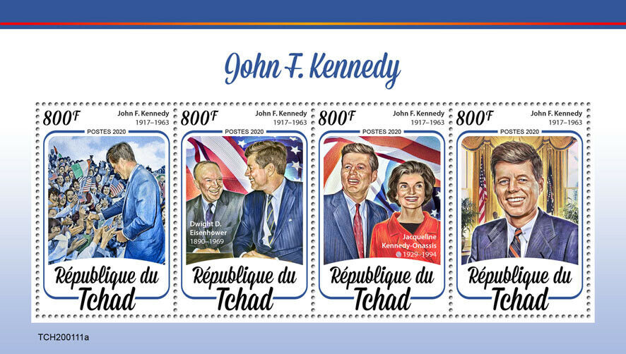 Chad JFK Stamps 2020 MNH John F Kennedy US Presidents Famous People 4v M/S
