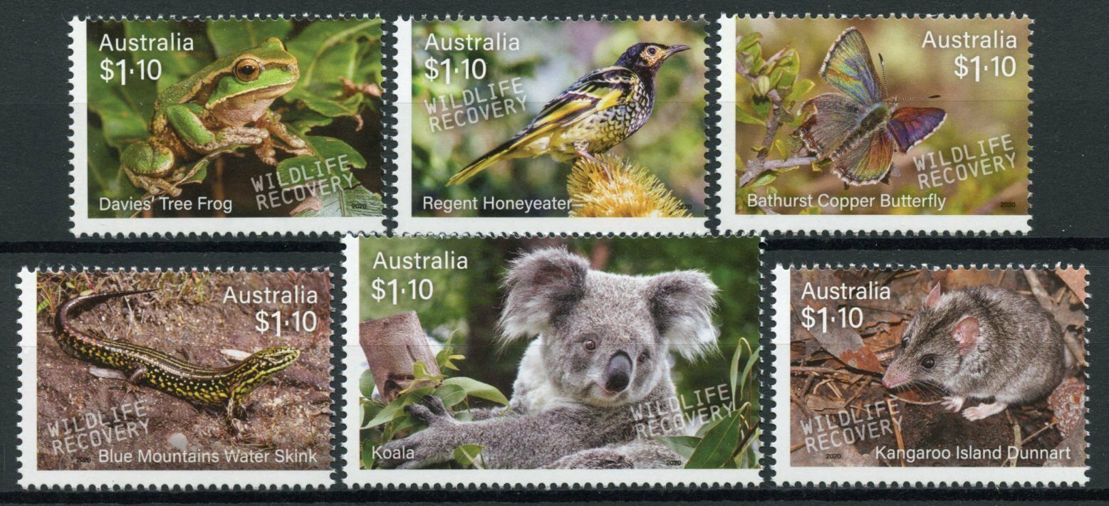 Australia Wildlife Recovery Stamps 2020 MNH Birds Koalas Butterflies 6v Set