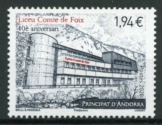 French Andorra Architecture Stamps 2020 MNH Lyceu Comte de Foix Education 1v Set