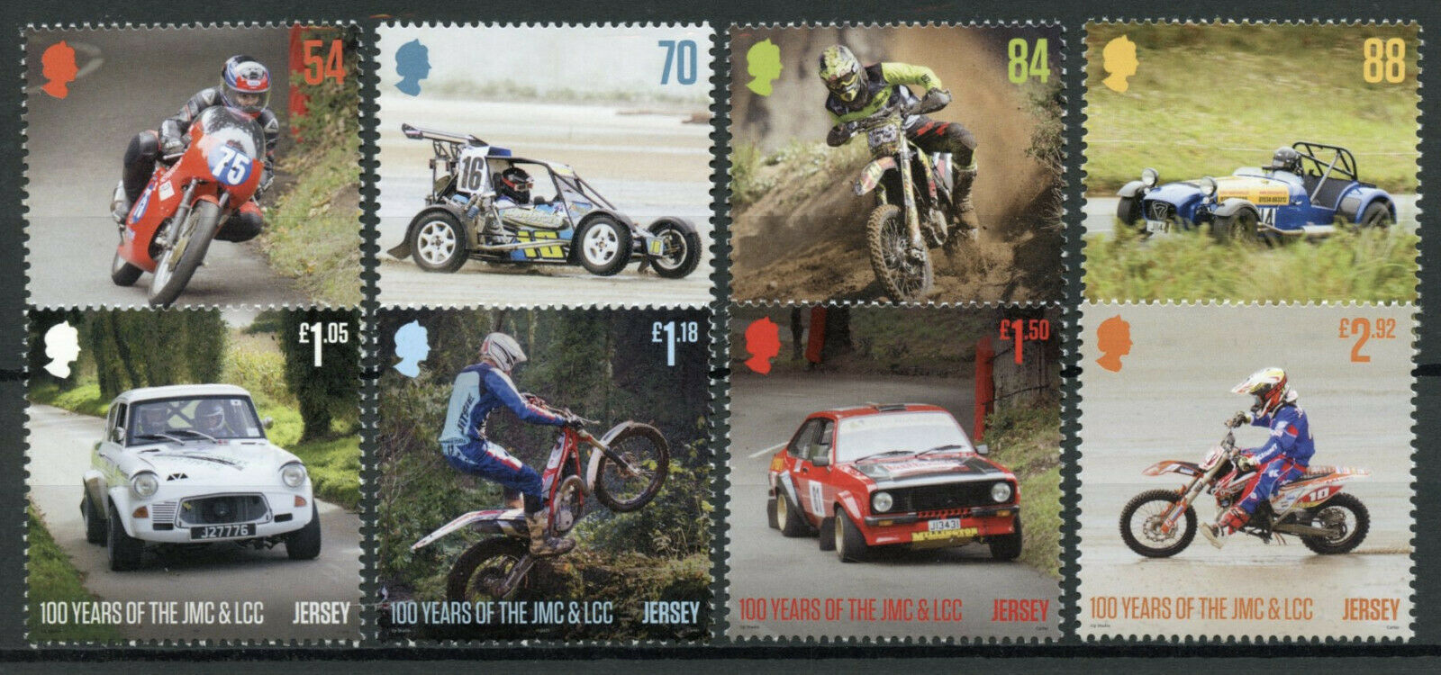Jersey Cars & Motorcycles Stamps 2020 MNH JMC & LCC Light Car Club 8v Set