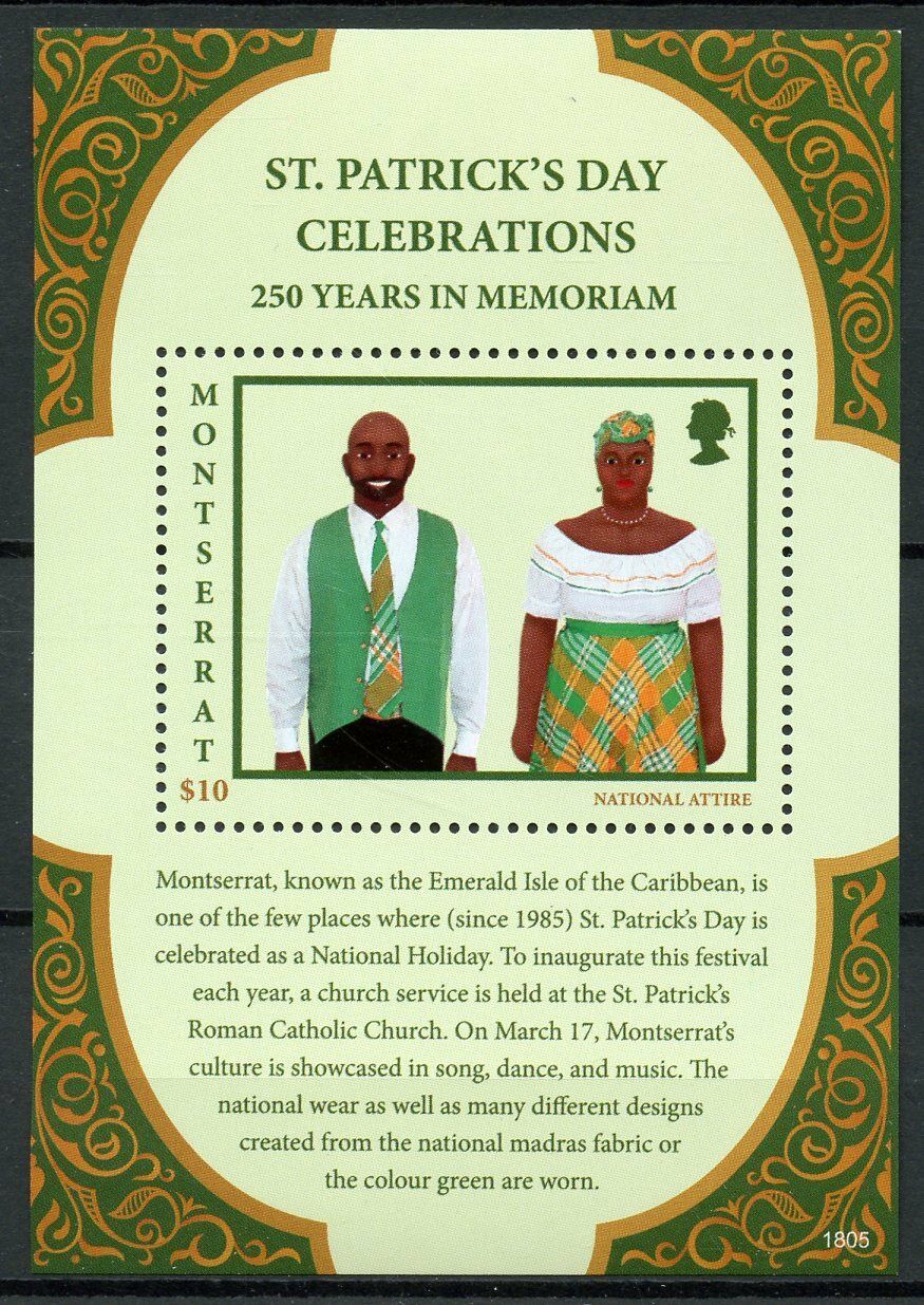 Montserrat 2018 MNH Cultures Stamps St Patrick's Day Costumes Traditions 1v S/S