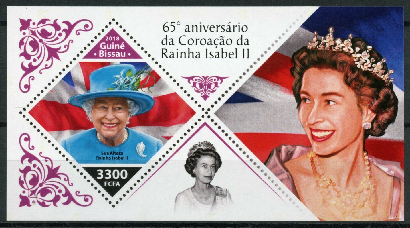 Guinea-Bissau 2018 MNH Royalty Stamps Queen Elizabeth II Coronation 1v S/S