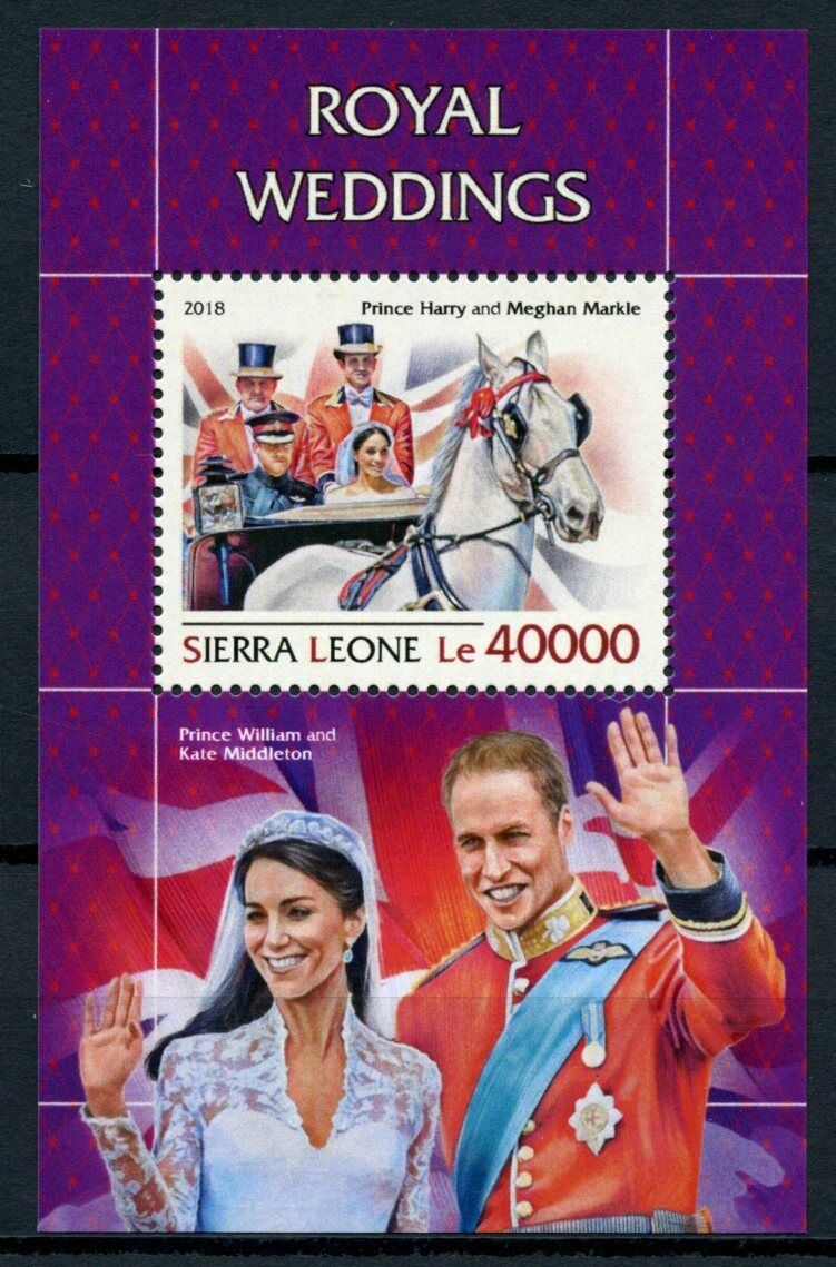 Sierra Leone 2018 MNH Royalty Stamps Royal Weddings Prince Harry William 1v S/S