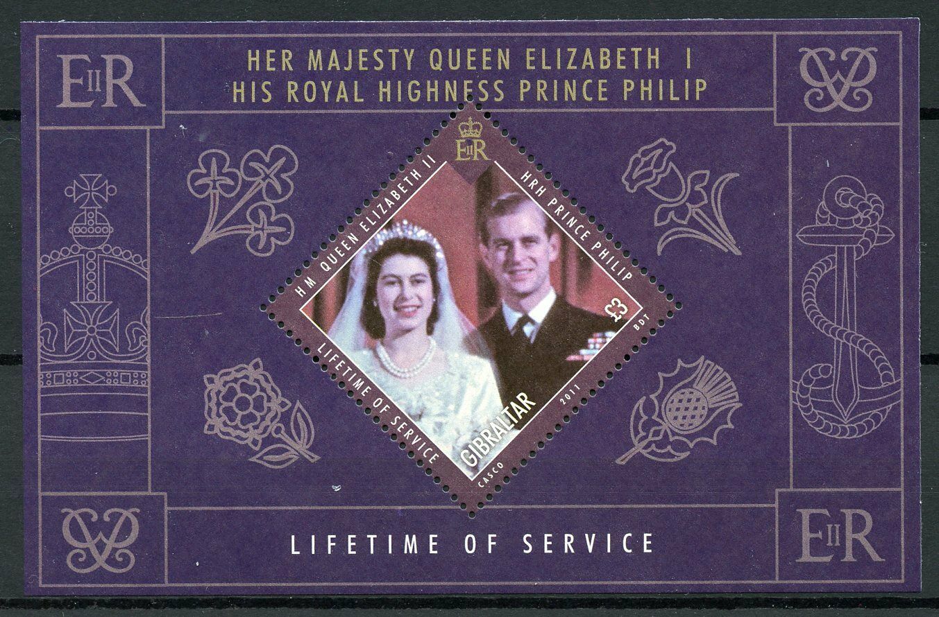 Gibraltar Royalty Stamps 2011 MNH Queen Elizabeth II & Prince Philip 1v M/S