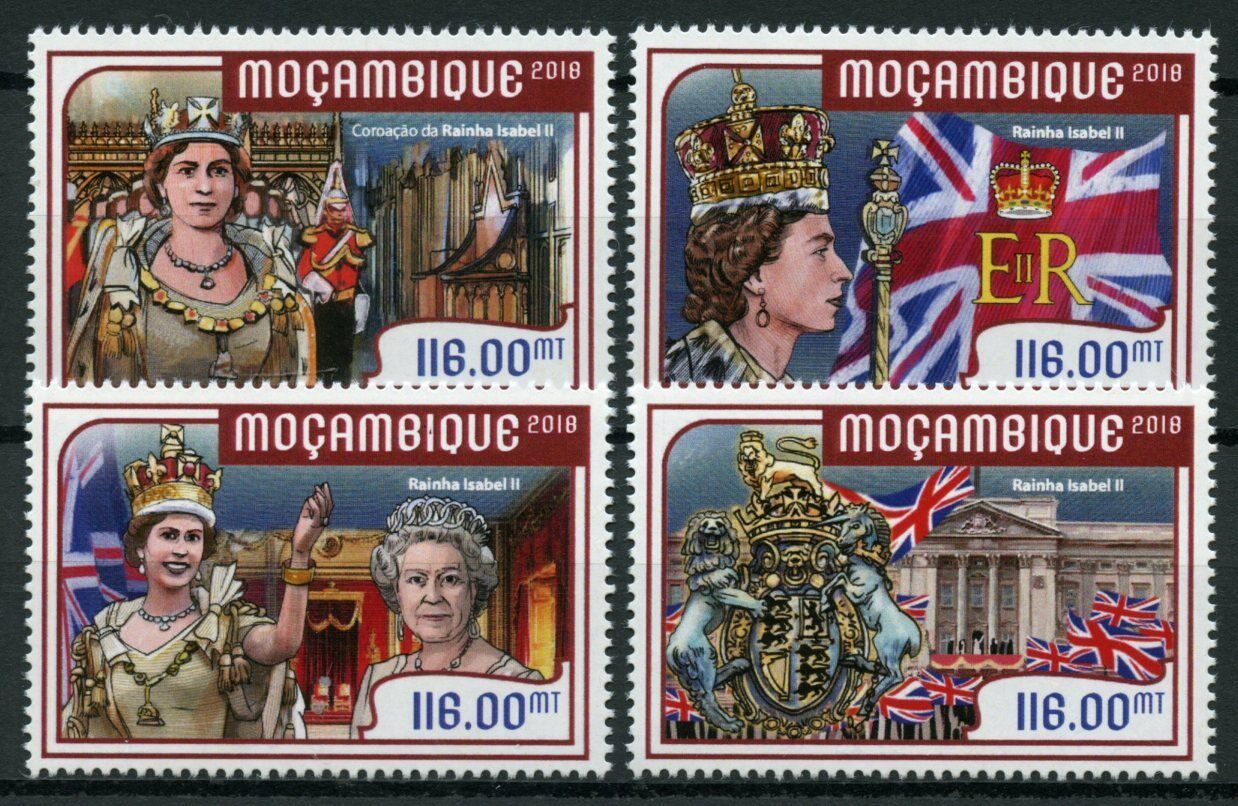 Mozambique 2018 MNH Royalty Stamps Queen Elizabeth II Coronation 4v Set