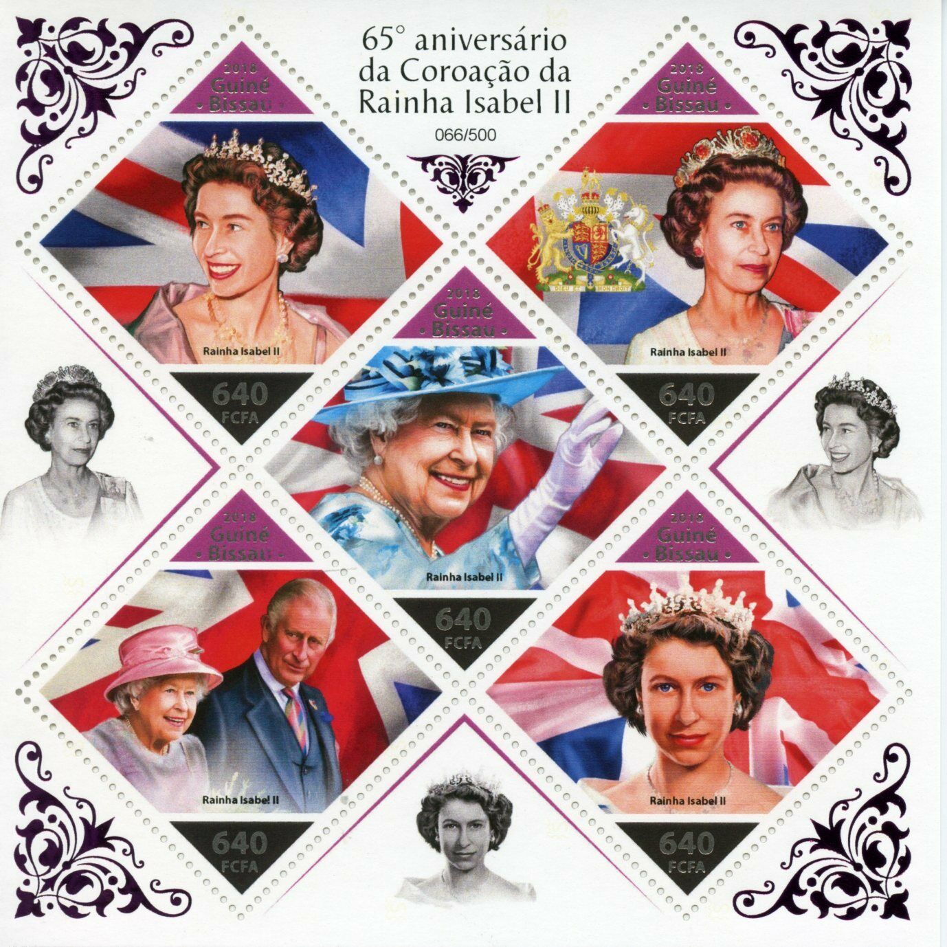Guinea-Bissau 2018 MNH Royalty Stamps Queen Elizabeth II Coronation 5v Foil M/S