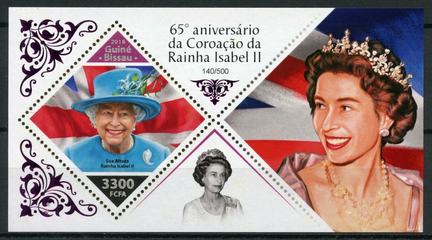 Guinea-Bissau 2018 MNH Royalty Stamps Queen Elizabeth II Coronation 1v Foil S/S