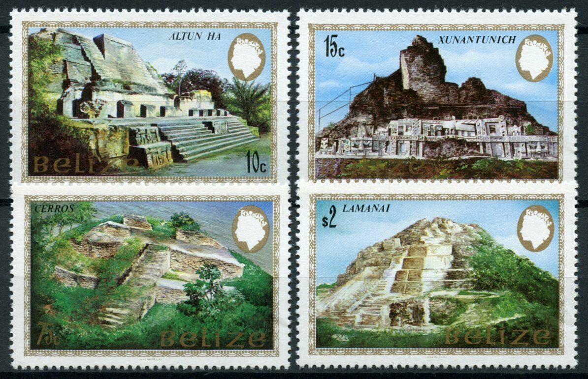 Belize Architecture Stamps 1983 MNH Maya Monuments Landscapes Lamanai 4v Set