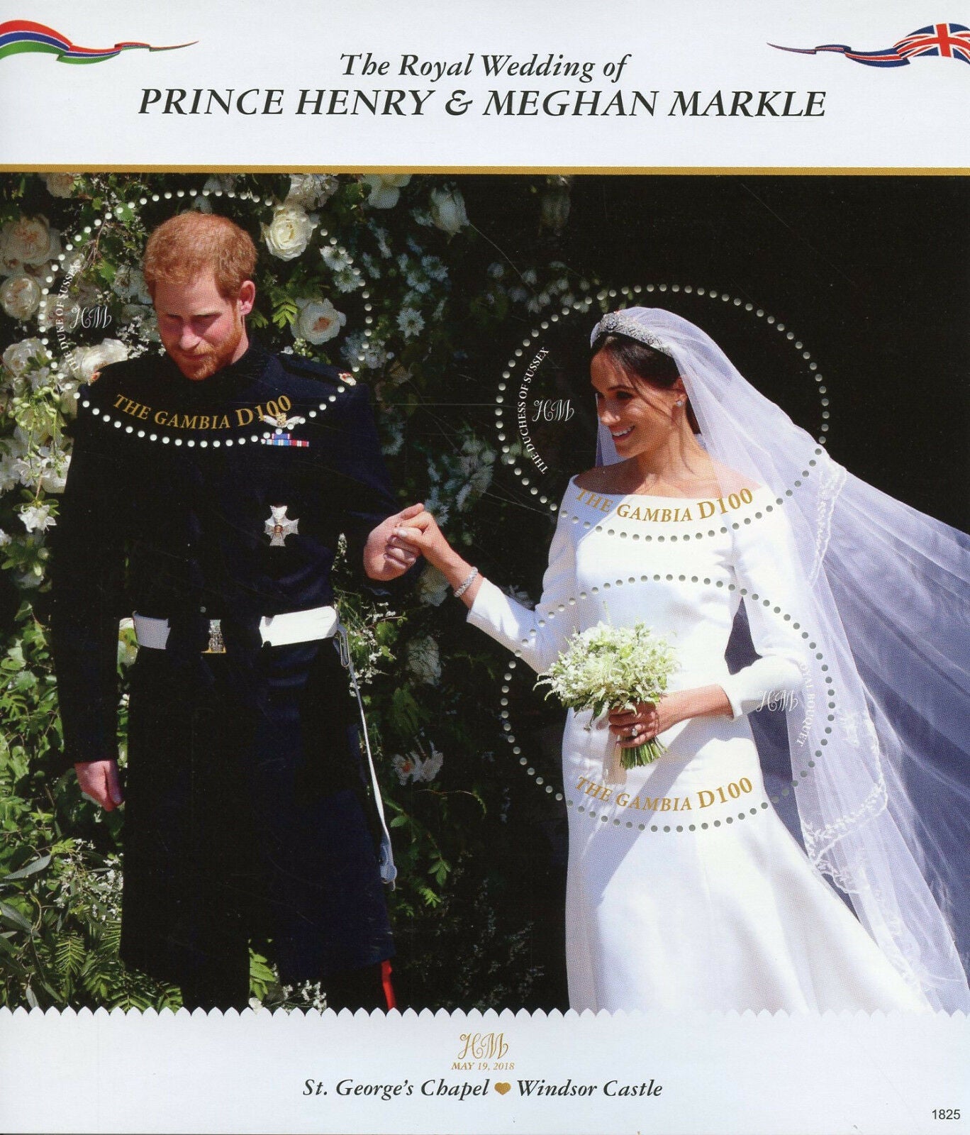 Gambia 2018 MNH Royalty Stamps Prince Harry & Meghan Royal Wedding 3v M/S I