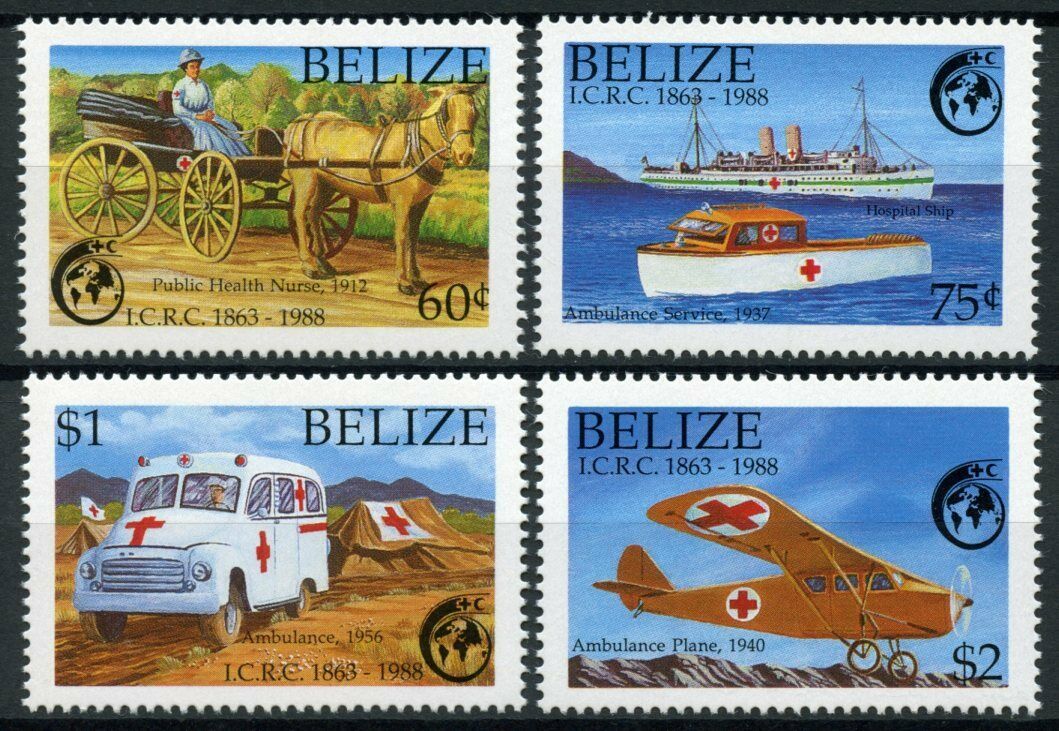 Belize 1988 MNH Medical Stamps Red Cross Ambulance Ships Aviation 4v Set