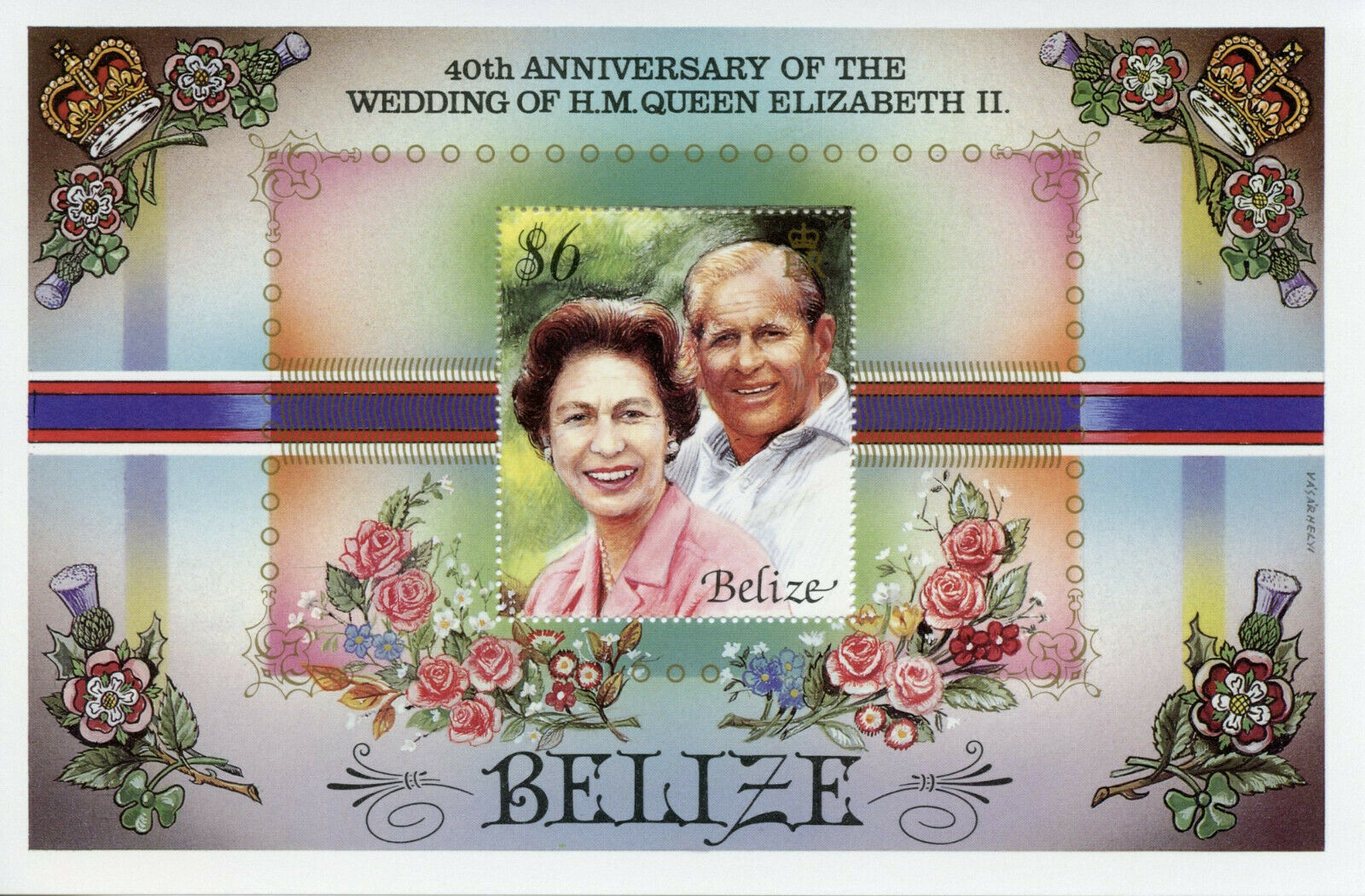 Belize 1987 MNH Royalty Stamps Queen Elizabeth II 40th Wedding Anniv 1v M/S