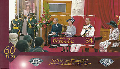 Barbados 2012 MNH Royalty Stamps Queen Elizabeth II Diamond Jubilee 1v M/S