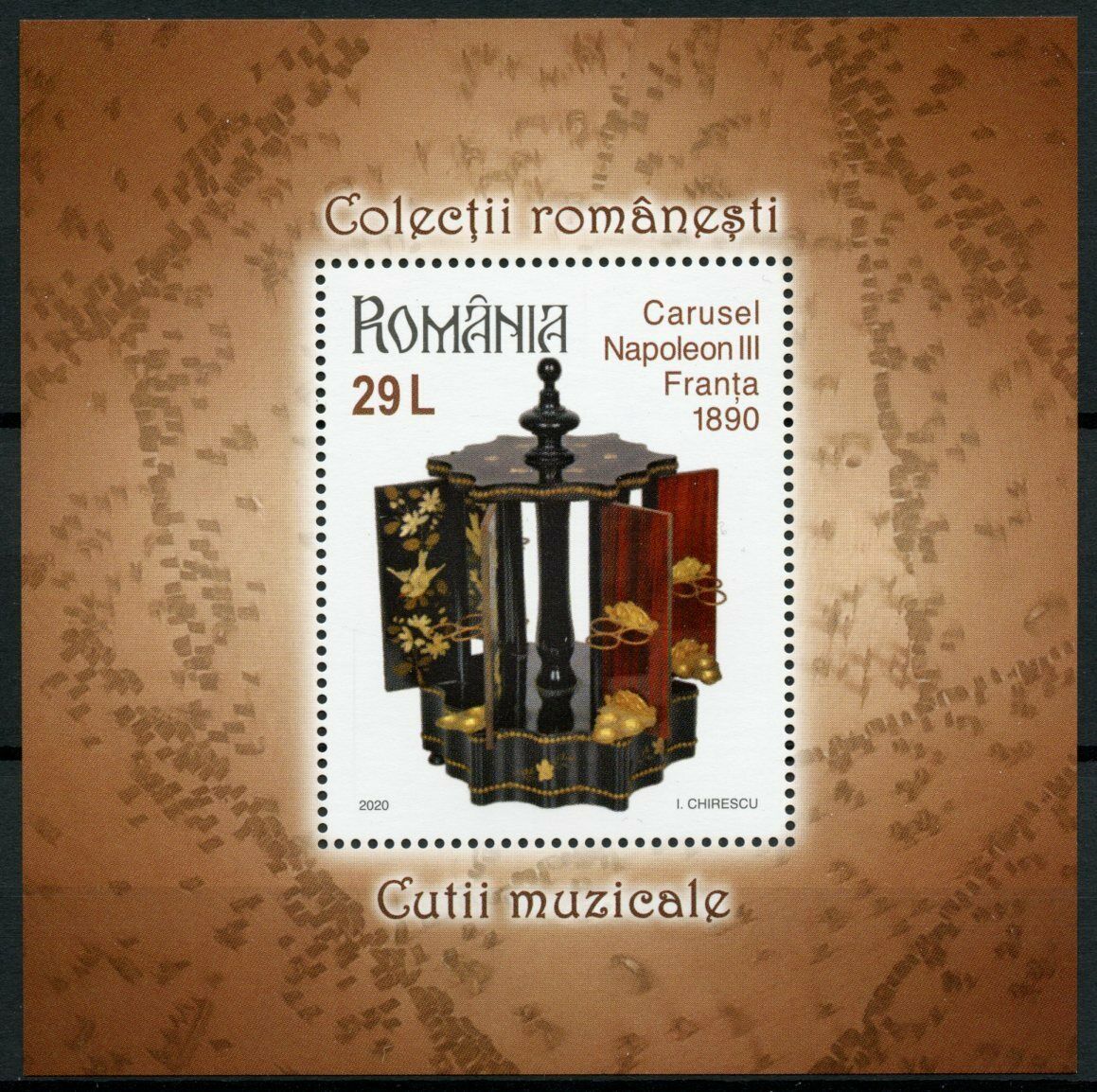Romania Art Stamps 2020 MNH Music Boxes Romanian Collections Museums 1v M/S