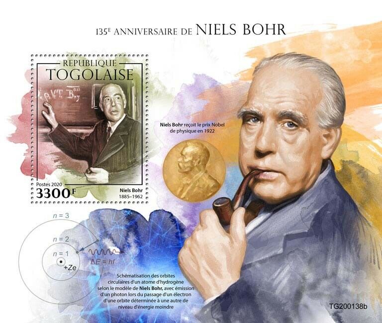 Togo Science Stamps 2020 MNH Niels Bohr Physics Nobel Prize Famous People 1v S/S