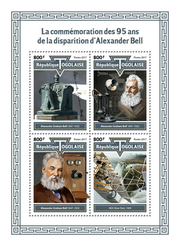 Togo Science & Invention Stamps 2017 MNH Alexander Bell Famous People 4v M/S