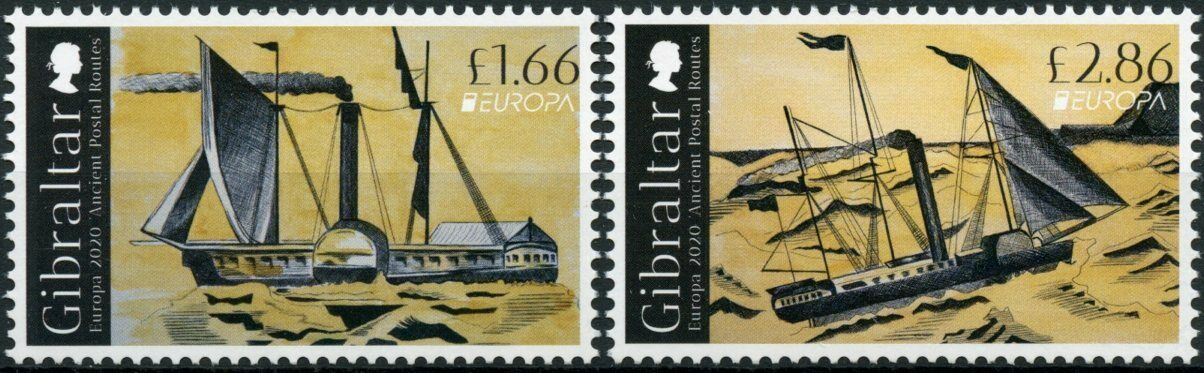 Gibraltar Ships Stamps 2020 MNH Ancient Postal Routes Services Europa 2v Set