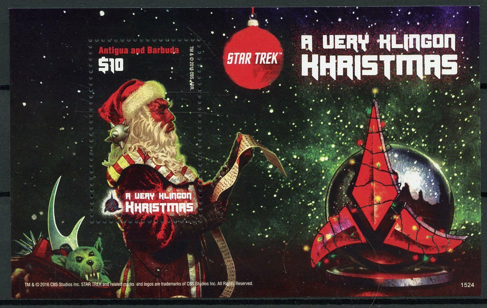 Antigua & Barbuda 2015 MNH Star Trek Stamps Klingon Khristmas Christmas 1v S/S