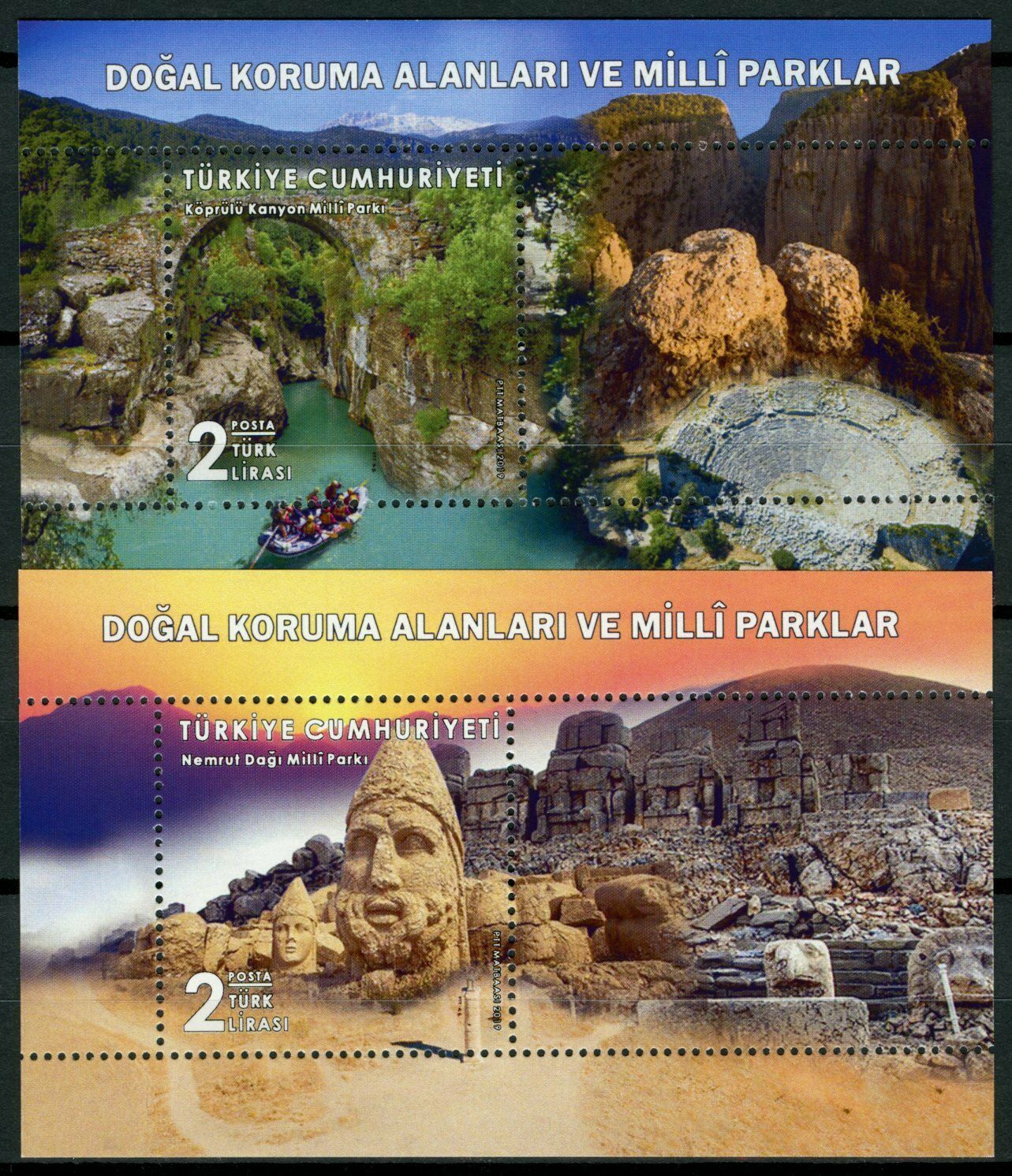 Turkey Landscapes Stamps 2019 MNH National Parks Nature Tourism 2x 1v M/S