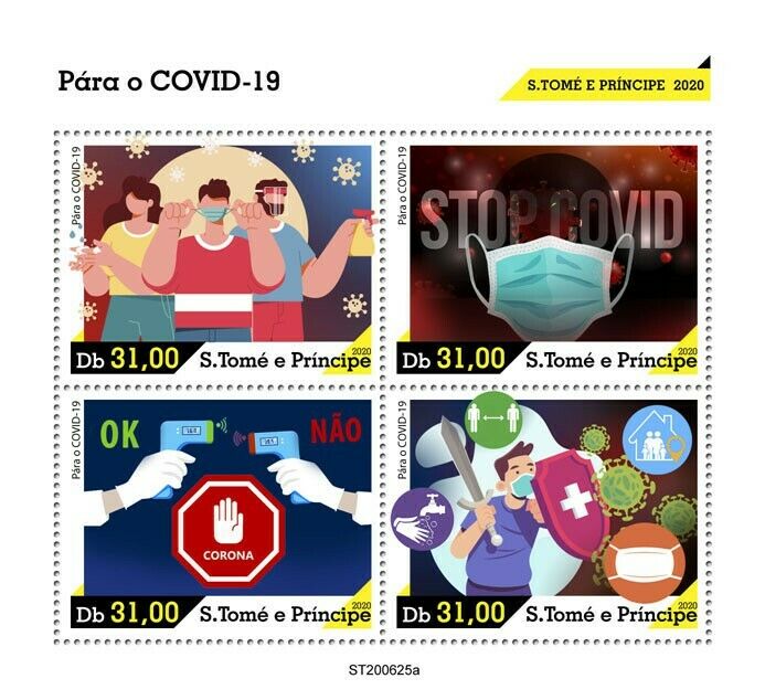 Sao Tome & Principe 2020 MNH Medical Stamps Fight Against Corona Health Covid Covid-19 4v M/S