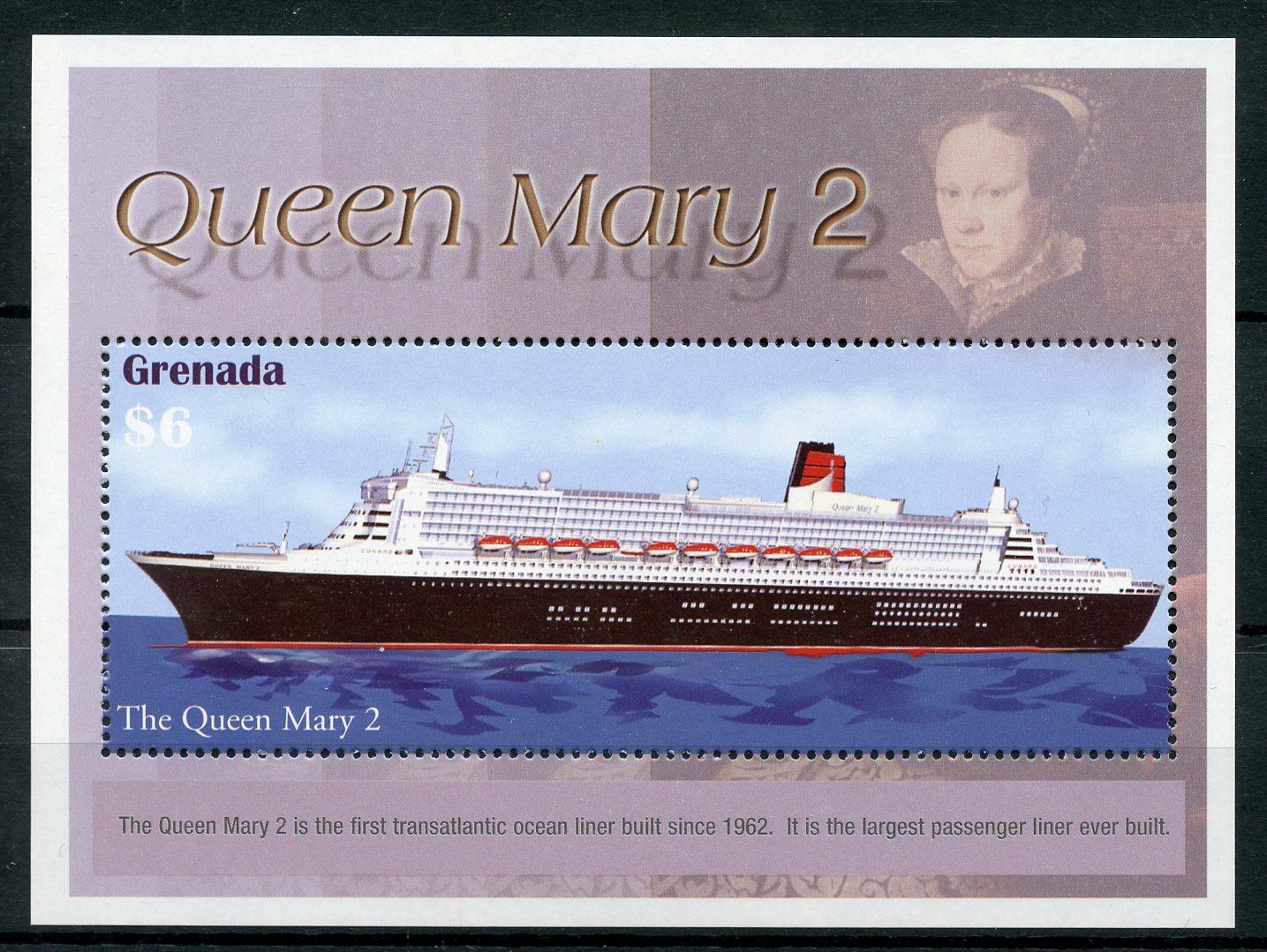 Grenada 2004 MNH Famous Ocean Liners Queen Mary 2 1v S/S Ships Boats Stamps