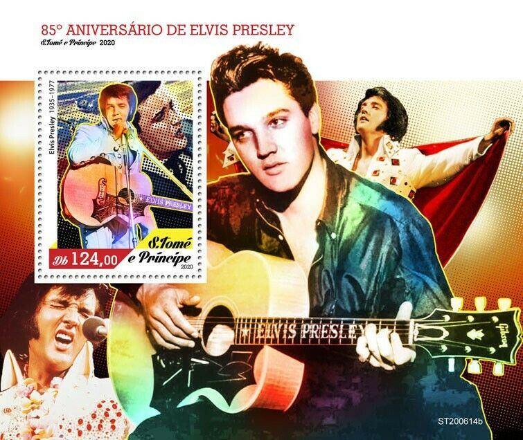 Sao Tome & Principe Elvis Presley Stamps 2020 MNH Music Famous People 1v S/S