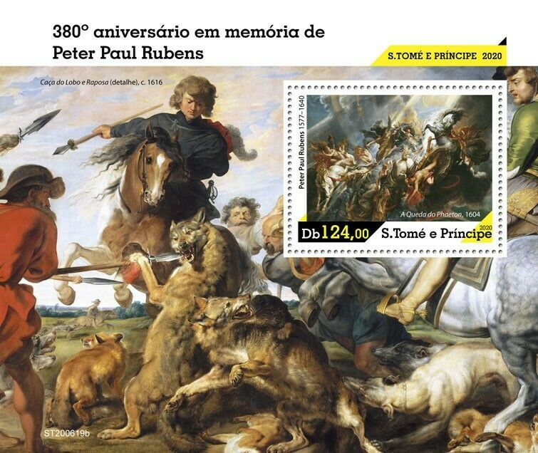 Sao Tome & Principe Art Stamps 2020 MNH Peter Paul Rubens Nudes Paintings 1v S/S