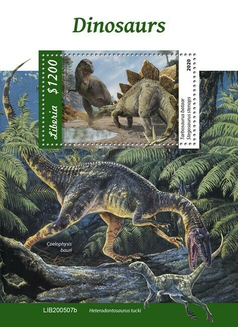 Liberia Dinosaurs Stamps 2020 MNH Prehistoric Animals Stegosaurus 1v S/S