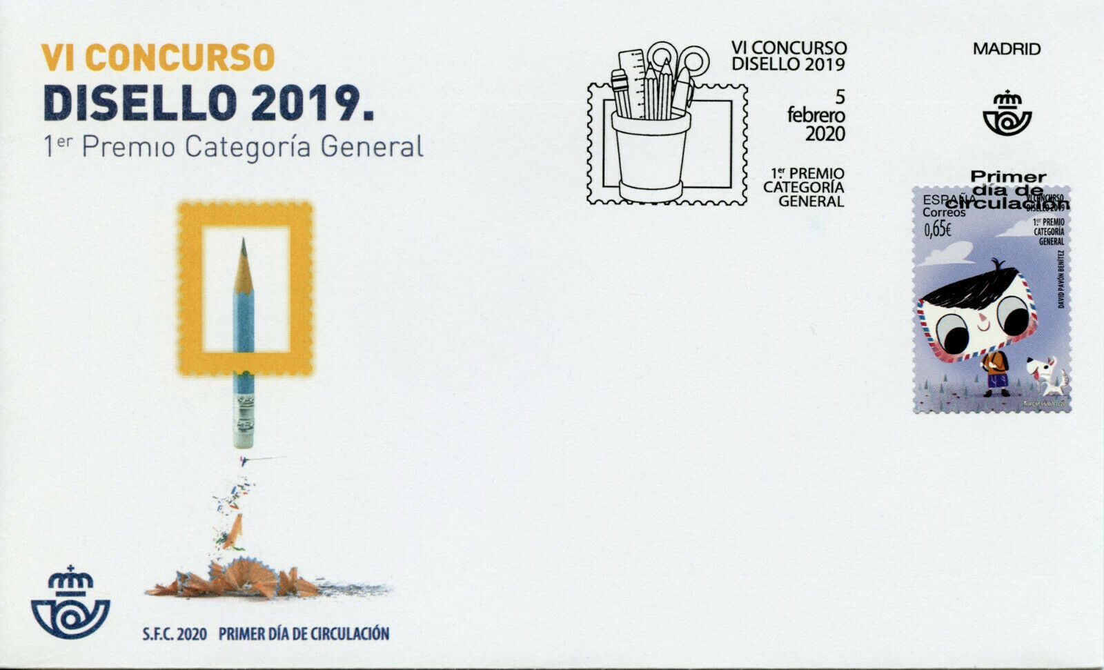 Spain Philately Stamps 2020 FDC Disello Stamp Design General Cartoons 1v S/A Set