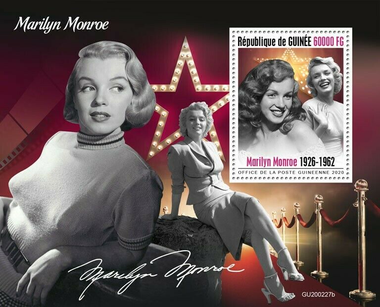 Guinea Marilyn Monroe Stamps 2020 MNH Famous People Celebrities Actresses 1v S/S