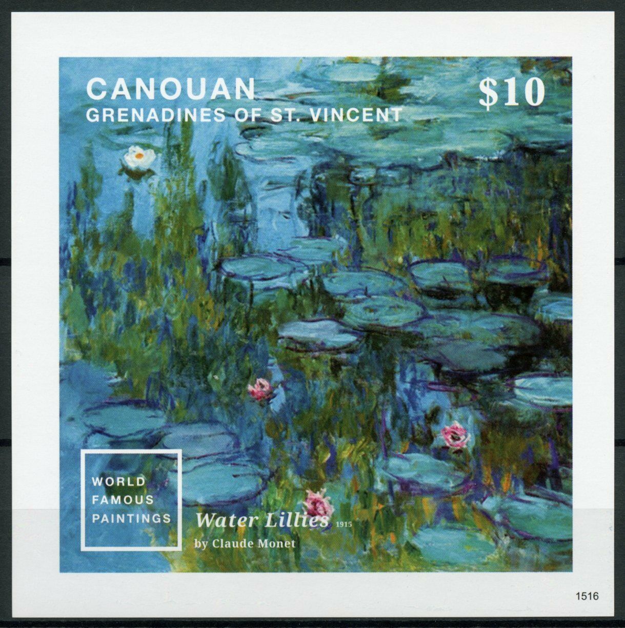 Canouan Gren Vincent 2015 MNH Art Stamps World Famous Paintings Monet 1v IMPF S/S I