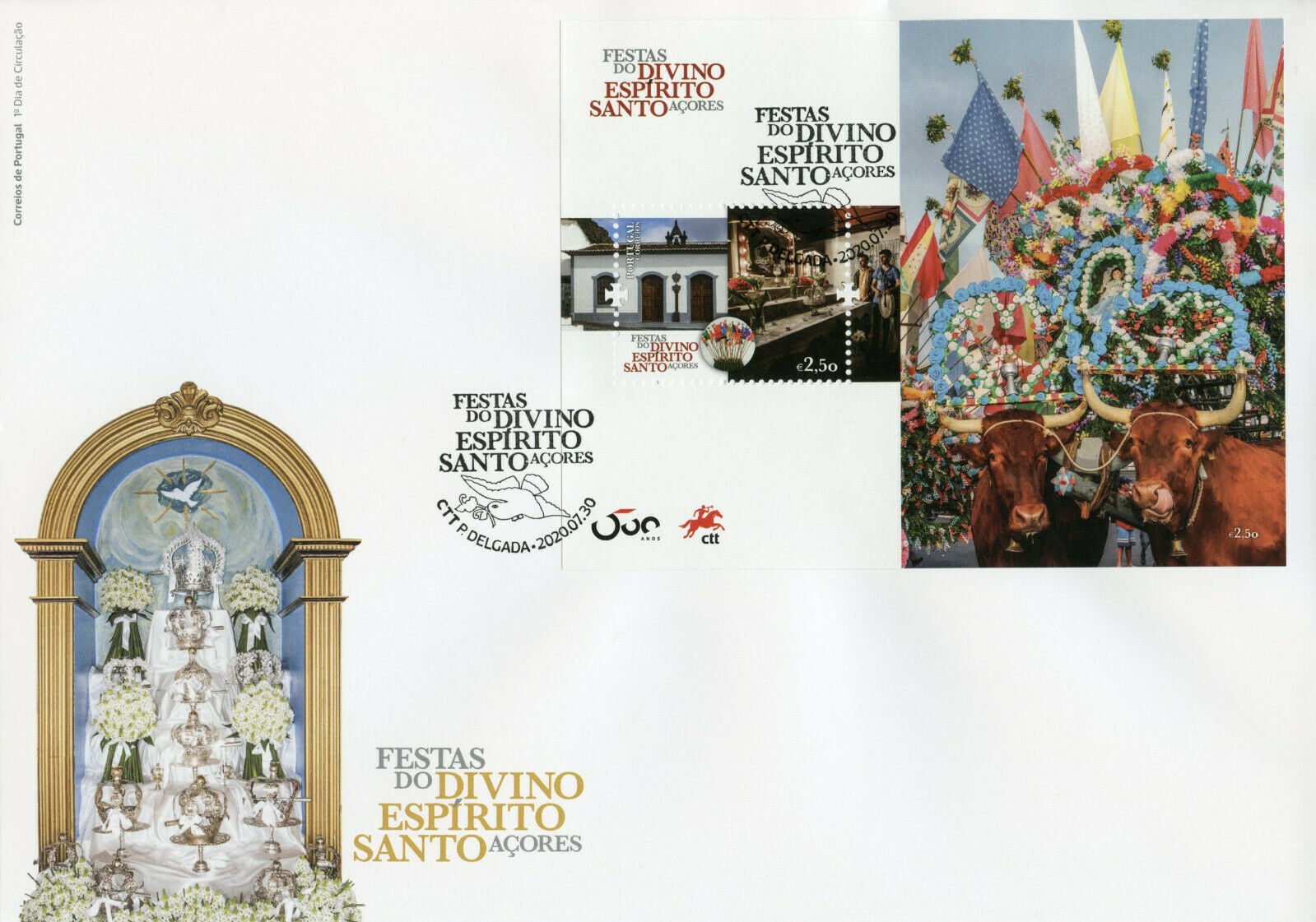 Portugal Cultures Stamps 2020 FDC Festivals Divino Espirito Santo Azores 1v M/S