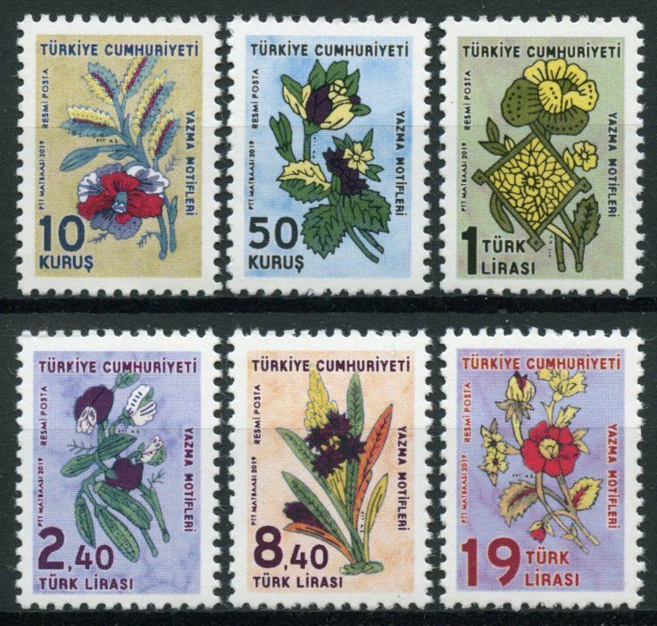 Turkey Flowers Stamps 2019 MNH Coloured Cotton Plants Flora Nature 6v Set