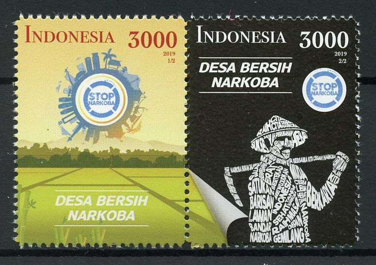 Indonesia 2019 MNH Drugs Free Stop Narcotics 2v Set Stamps
