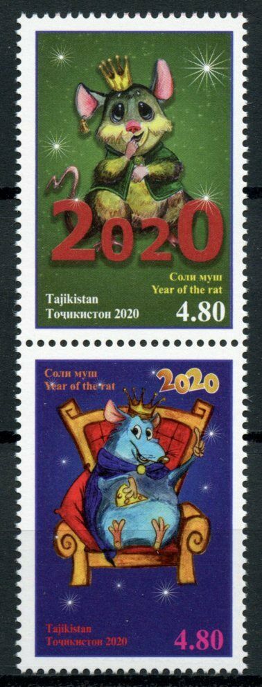Tajikistan Year of Rat Stamps 2020 MNH Chinese Lunar New Year 2v Set