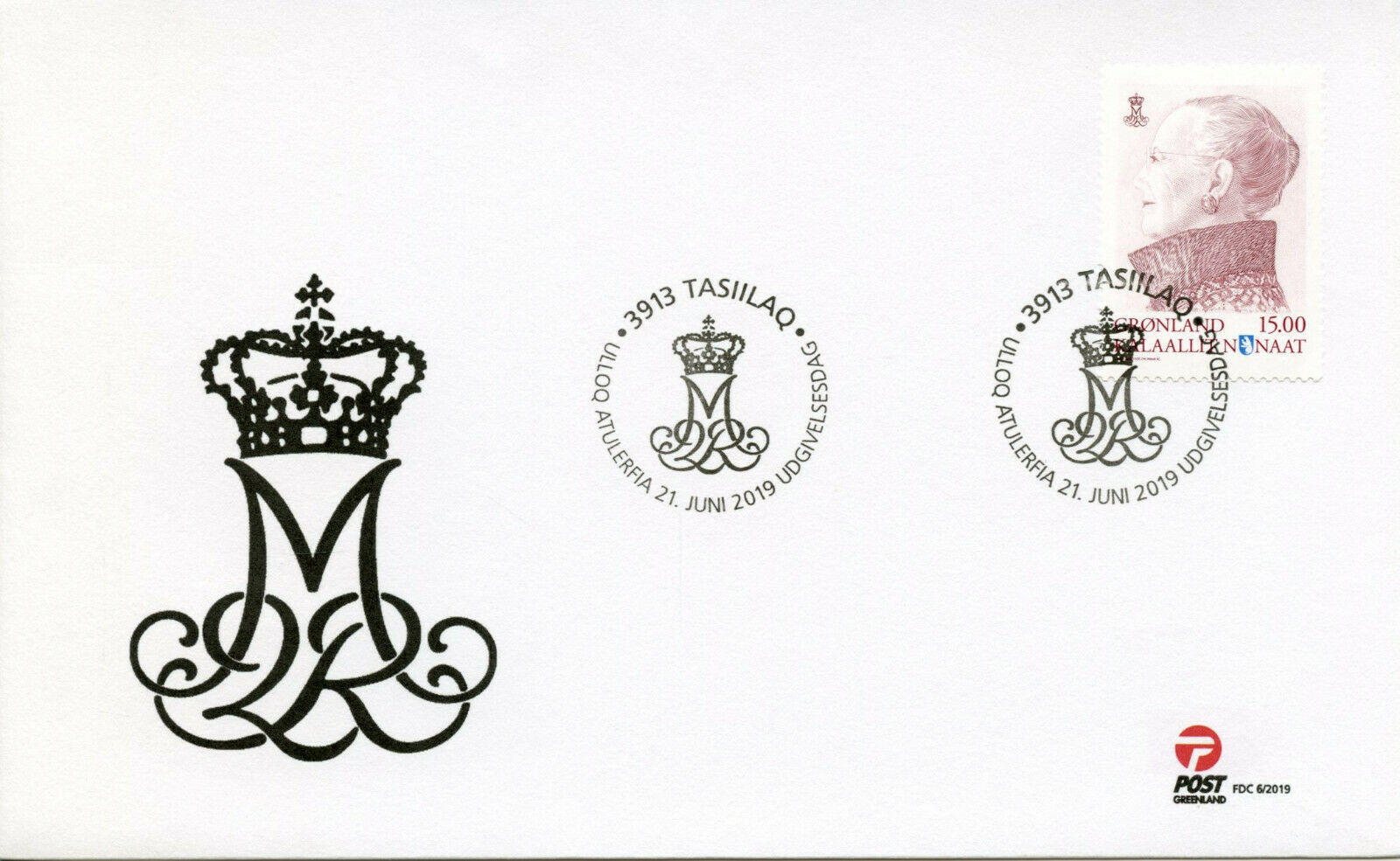 Greenland Royalty Stamps 2019 FDC Queen Margrethe II Definitives 1v Set