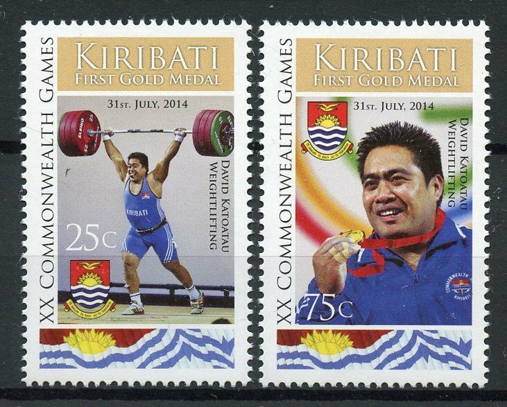 Kiribati 2014 MNH Sports Stamps XX Commonwealth Games Glasgow 1st Gold Medal 2v Set