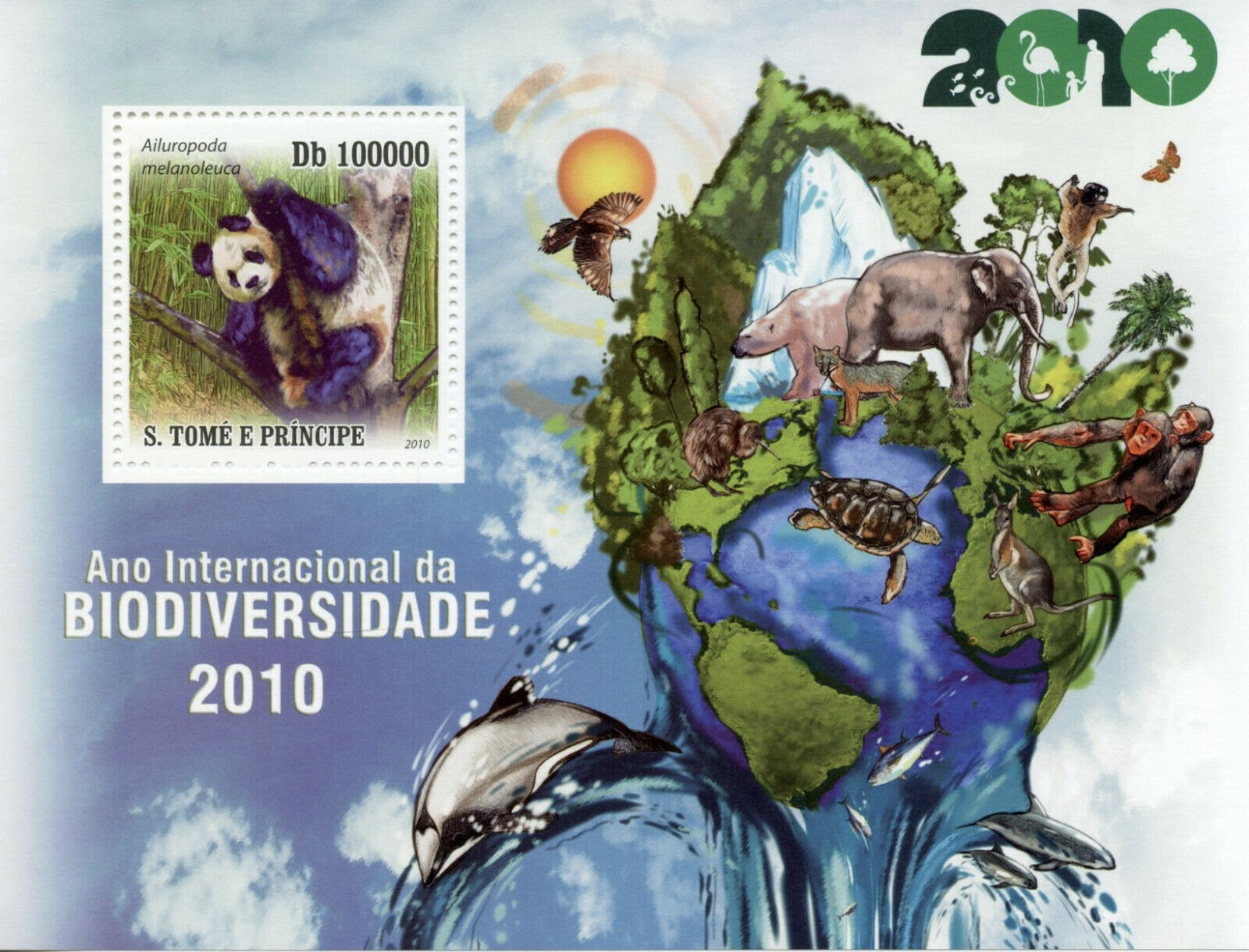 Sao Tome & Principe Wild Animals Stamps 2010 MNH Biodiversity Giant Pandas 1v SS
