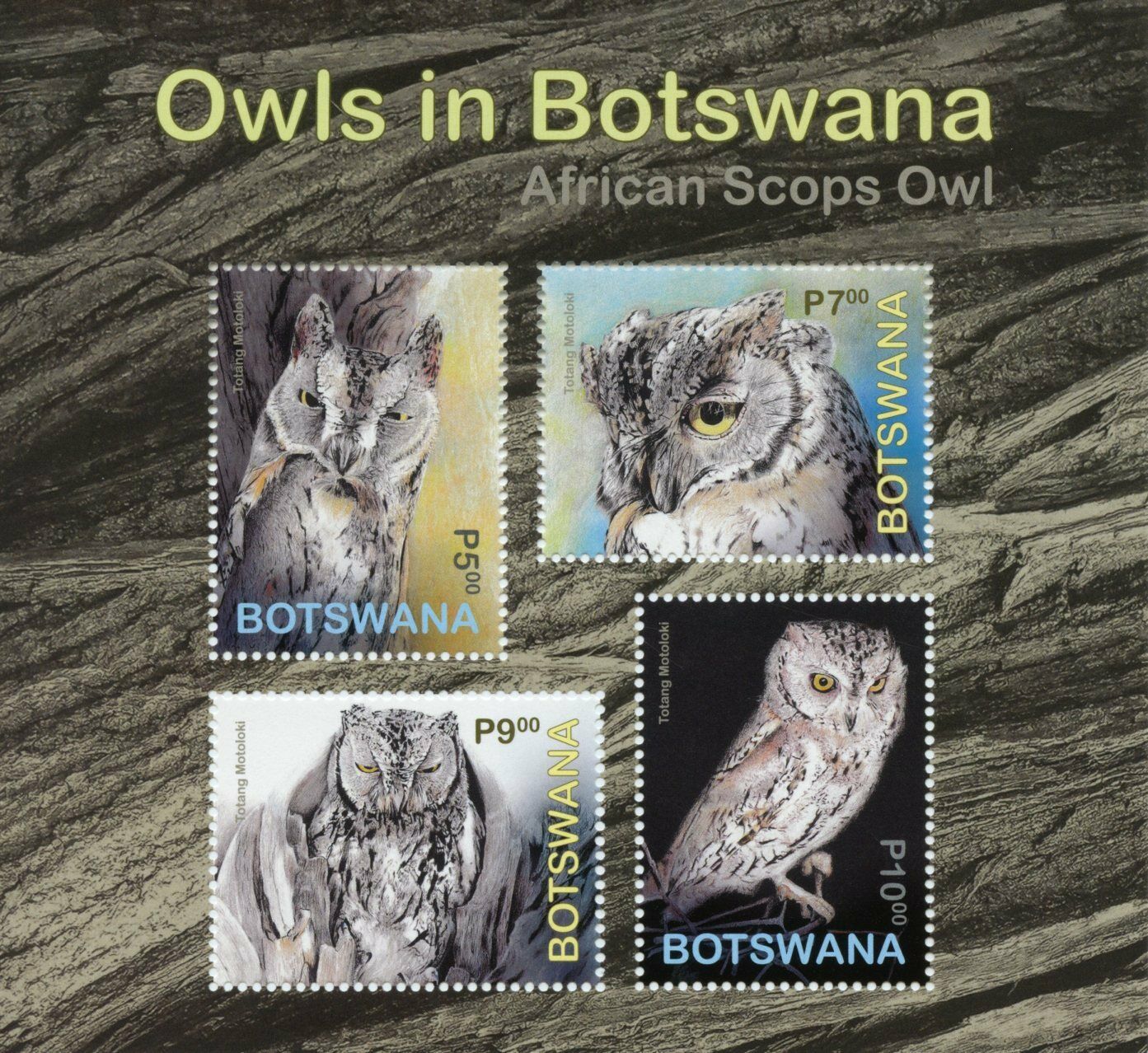 Botswana Birds on Stamps 2020 MNH Owls African Scops Owl 4v M/S